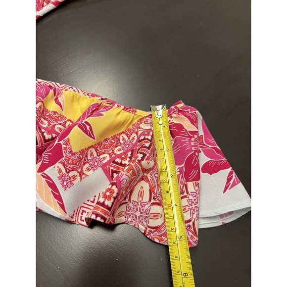 Sofia Jeans by Sofia Vergara floral wrap top blouse medium pink multi - Picture 12 of 12